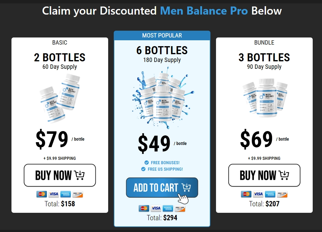 Men Balance Pro pricing page
