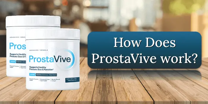 ProstaVive supplement bottle on a plain background